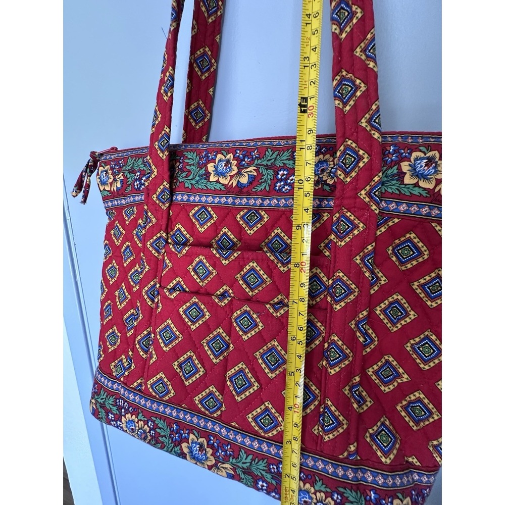 Vera Bradley Betsy Purse Tote Villa Red Pattern Retired Shoulder Bag Vintage - Picture 13 of 16